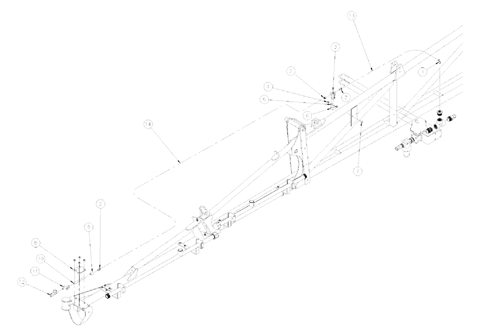 Схема запчастей Case IH SPX4260 - (11-005) - NOZZLE GROUP, LEFT BOOM 80 Options