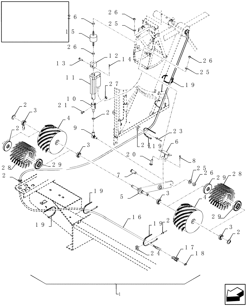 Схема запчастей Case IH 8010 - (10.414.14[01]) - BRUSH KIT, ROTARY DUST SCREEN - 7010/8010 (10) - ENGINE