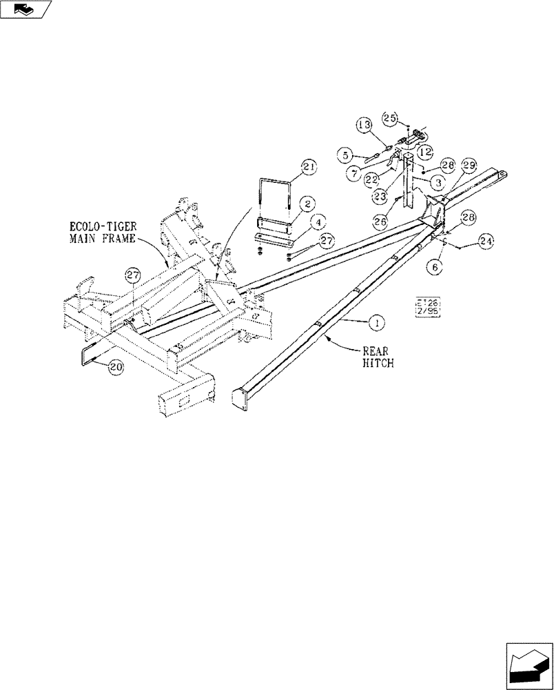Схема запчастей Case IH 730 - (39.110.02) - REAR HITCH (39) - FRAMES AND BALLASTING