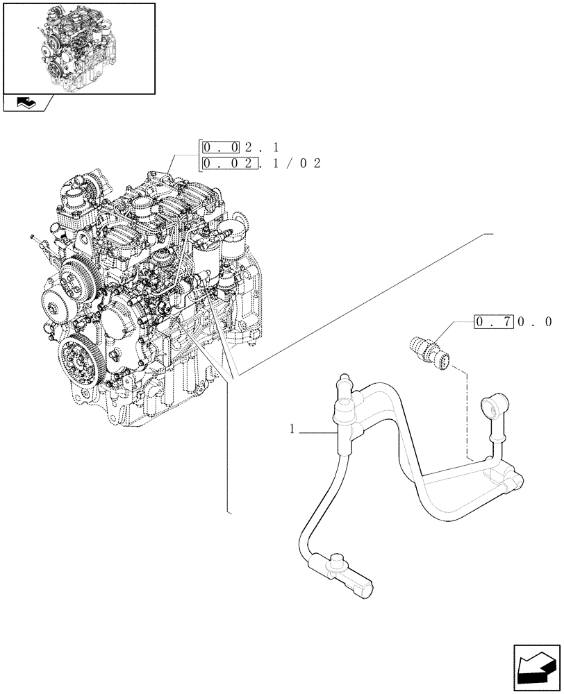 Схема запчастей Case IH FARMALL 85N - (0.17.3) - CONNECTIONS CABLE FOR ENGINE INJECTION (01) - ENGINE