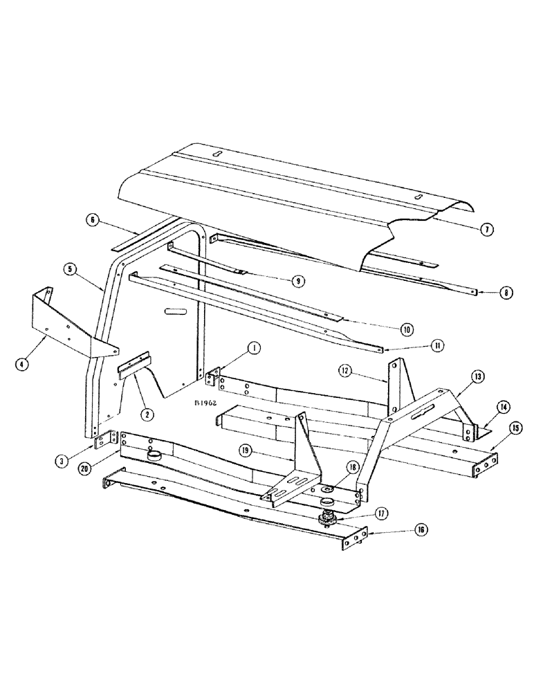 Схема запчастей Case IH 1010 - (452) - A284 G-F, A284 LP-F, A301 D-F ENGINES, ENGINE HOODS AND SUPPORTS (10) - ENGINE