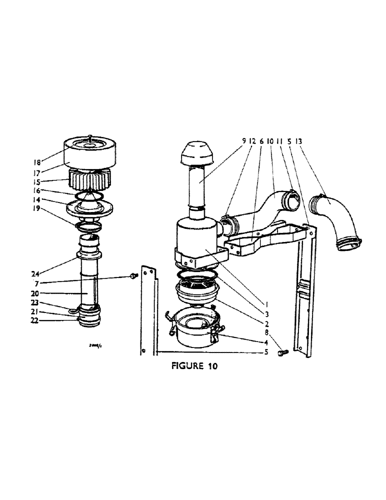 Схема запчастей Case IH AD4/47 - (16S) - AIR CLEANER, TRACTOR 482001 TO 800000 