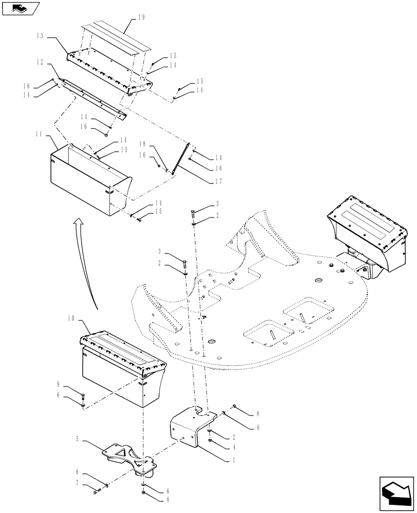 Схема запчастей Case IH STEIGER 500 - (88.000.01) - TOOL BOX AND MOUNTING (88) - ACCESSORIES