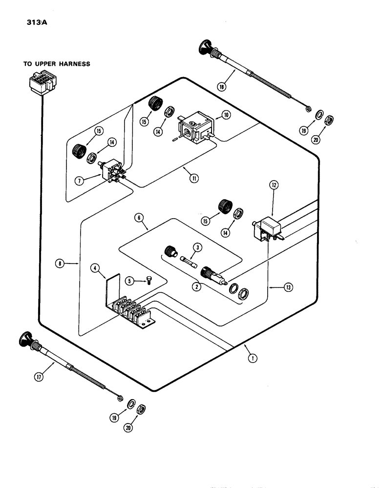 Схема запчастей Case IH 770 - (313A) - CAB, INSTRUMENT PANEL, CONTROLS AND WIRING, W/AIR CONDITIONER, HINSON (09) - CHASSIS/ATTACHMENTS