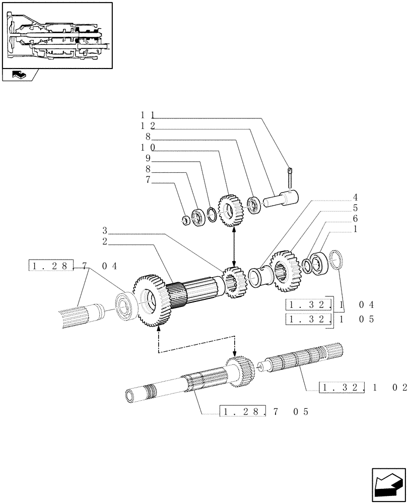 Схема запчастей Case IH PUMA 140 - (1.32.1[01]) - CENTRAL REDUCTION GEARS (03) - TRANSMISSION