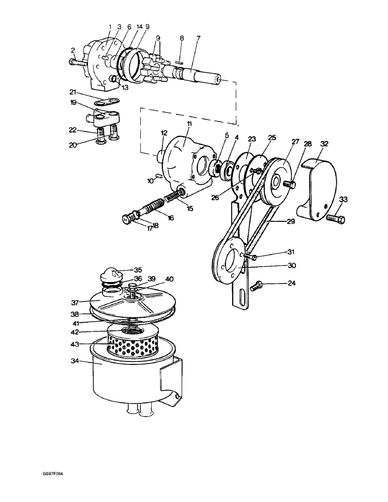 Схема запчастей Case IH 885 - (5-10) - HYDROSTATIC STEERING PUMP AND RESERVOIR (05) - STEERING