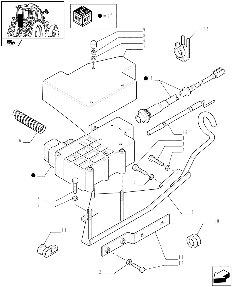 Схема запчастей Case IH PUMA 155 - (1.76.0/05) - ELECTRONIC PARK LOCK (VAR.330083-331083) (06) - ELECTRICAL SYSTEMS