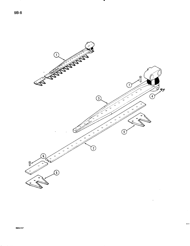 Схема запчастей Case IH 1020 - (9B-08) - KNIFE ASSEMBLY - RIVETED, 1-1/2 INCH, COLUMBUS AUTO (58) - ATTACHMENTS/HEADERS