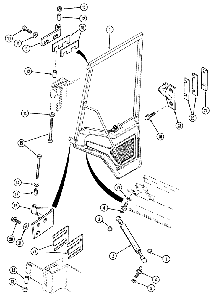 Схема запчастей Case IH 7250 - (9-114) - CAB, DOOR RETAINING PARTS (09) - CHASSIS/ATTACHMENTS