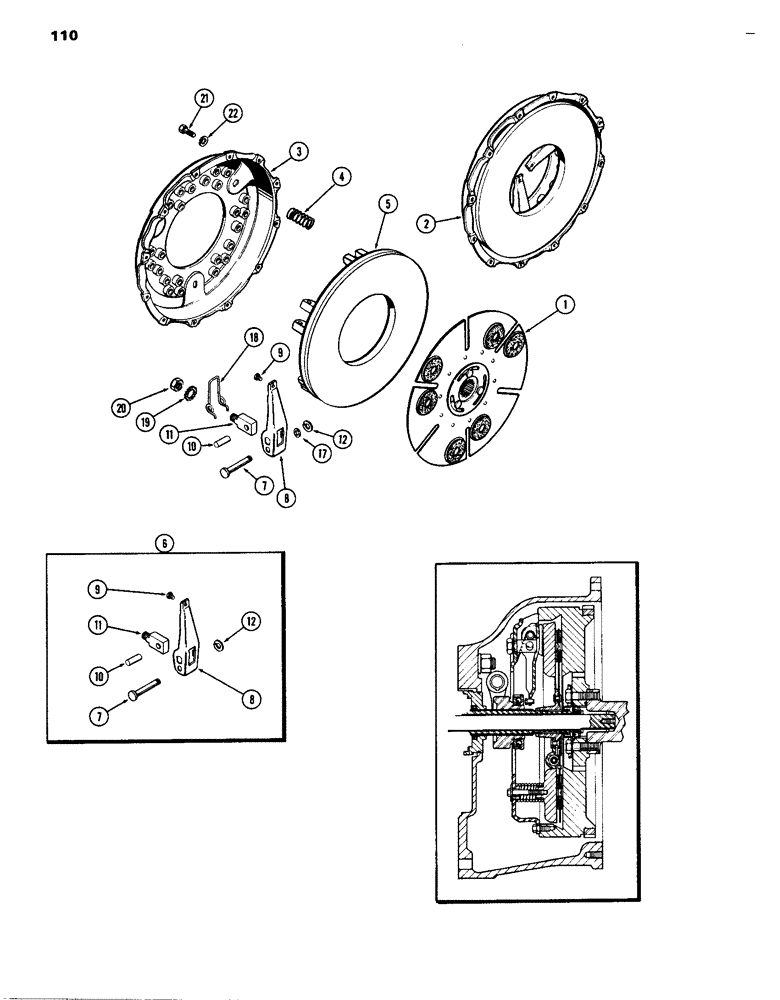 Схема запчастей Case IH 1070 - (110) - CLUTCH, MECHANICAL SHIFT (06) - POWER TRAIN