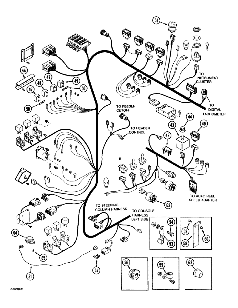 Схема запчастей Case IH 1670 - (4-08) - CONSOLE HARNESS, RIGHT HAND SIDE, (CONT) (06) - ELECTRICAL