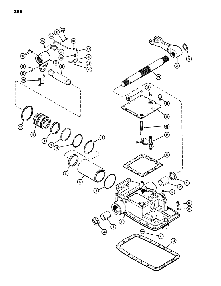 Схема запчастей Case IH 970 - (250) - ROCKSHAFT AND HOUSING (09) - CHASSIS/ATTACHMENTS