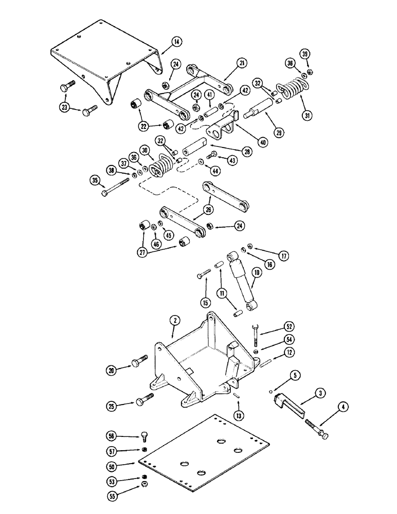 Схема запчастей Case IH 1470 - (061E) - SEAT SUSPENSION (09) - CHASSIS