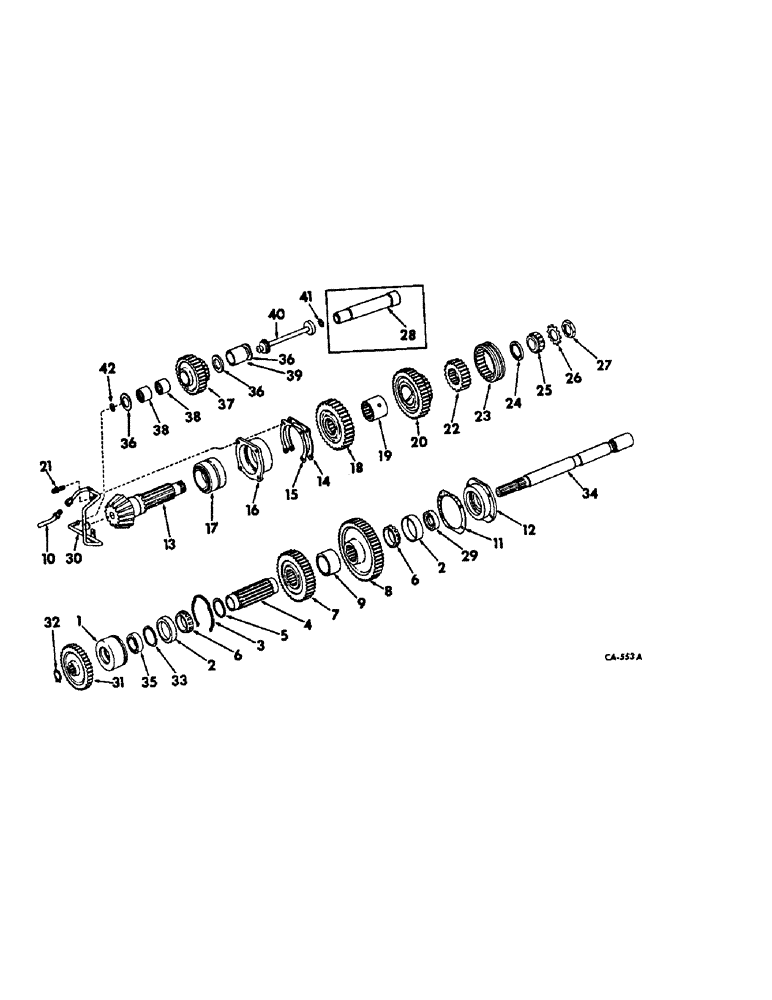 Схема запчастей Case IH HYDRO 186 - (07-19) - DRIVE TRAIN, RANGE TRANSMISSION, IN REAR FRAME (04) - Drive Train