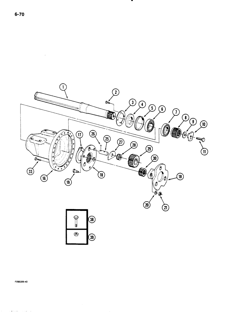 Схема запчастей Case IH 9110 - (6-70) - AXLE ASSEMBLY, AXLE SHAFT AND HOUSING, K593 BAR AXLE (06) - POWER TRAIN