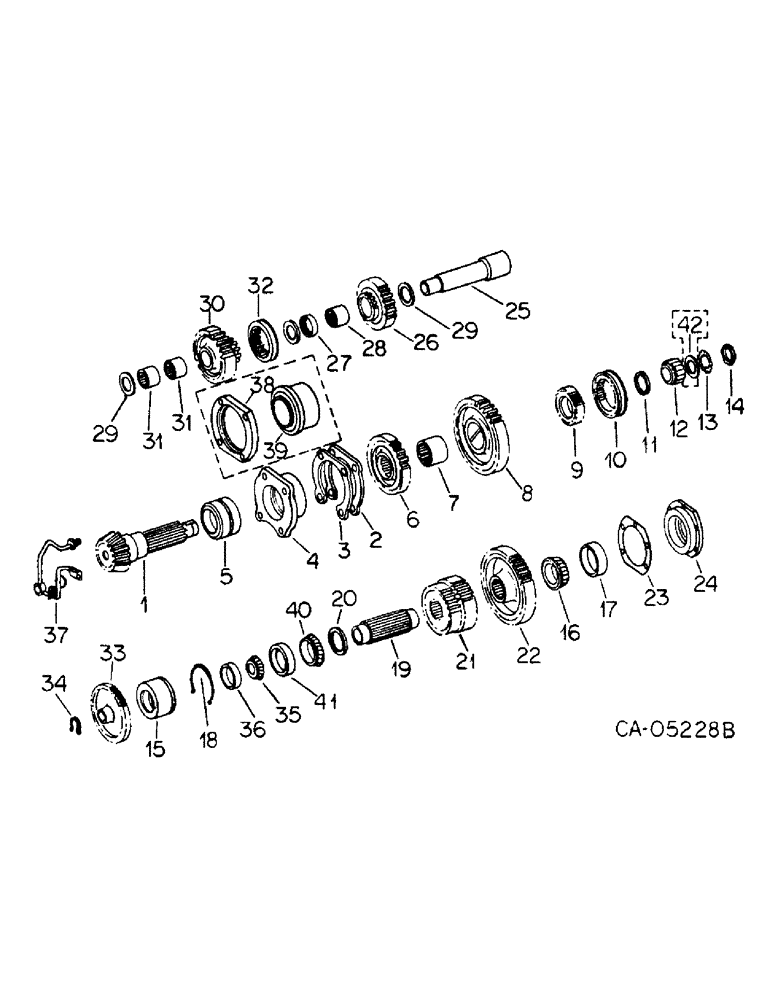 Схема запчастей Case IH 3288 - (07-10) - DRIVE TRAIN, RANGE TRANSMISSION, IN REAR FRAME (04) - Drive Train