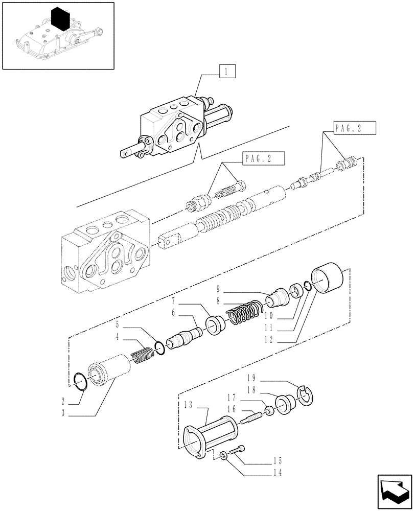 Схема запчастей Case IH MAXXUM 115 - (1.82.7/ C[03A]) - DOUBLE - ACTING EXTERNAL CONTROL VALVE WITH FLOAT AND AUTOMATIC CUTOUT - BREAKDOWN - D5500 (07) - HYDRAULIC SYSTEM