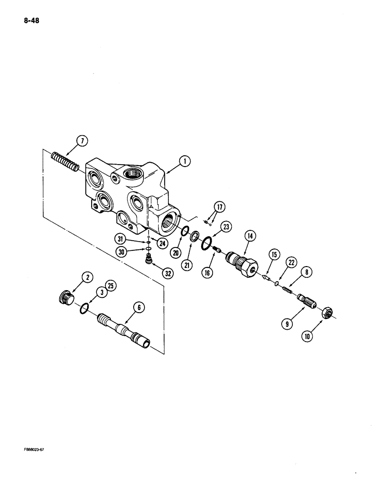 Схема запчастей Case IH 9150 - (8-48) - HYDRAULIC REMOTE VALVE INLET, WITH PRIORITY VALVE (08) - HYDRAULICS