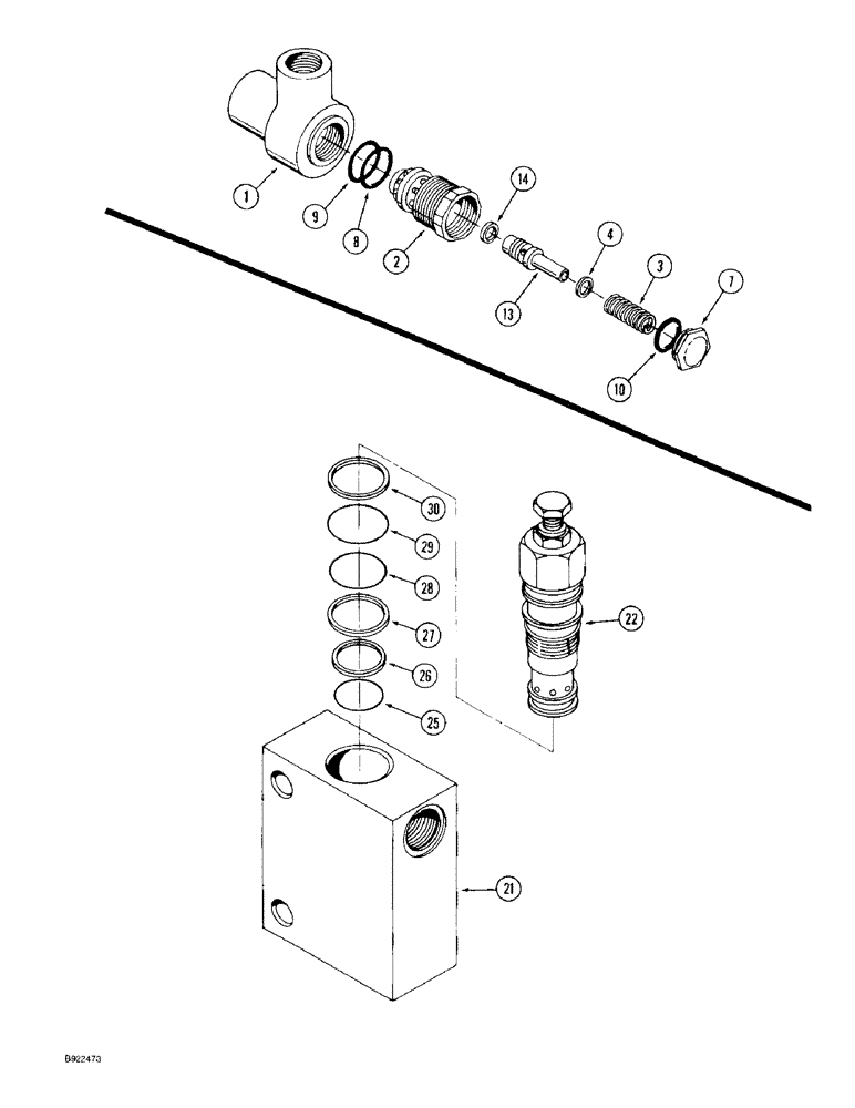 Схема запчастей Case IH 9330 - (8-040) - HYDRAULIC RELIEF VALVE / HYDRAULIC PRESSURE REDUCING VALVE (08) - HYDRAULICS