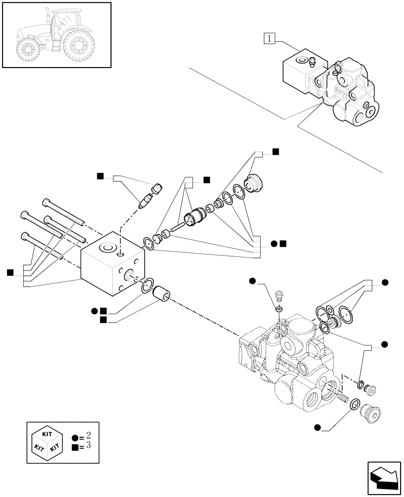 Схема запчастей Case IH PUMA 195 - (1.82.7/13A) - TRAILER BRAKE VALVE (UNIVERSAL) - BREAKDOWN (07) - HYDRAULIC SYSTEM