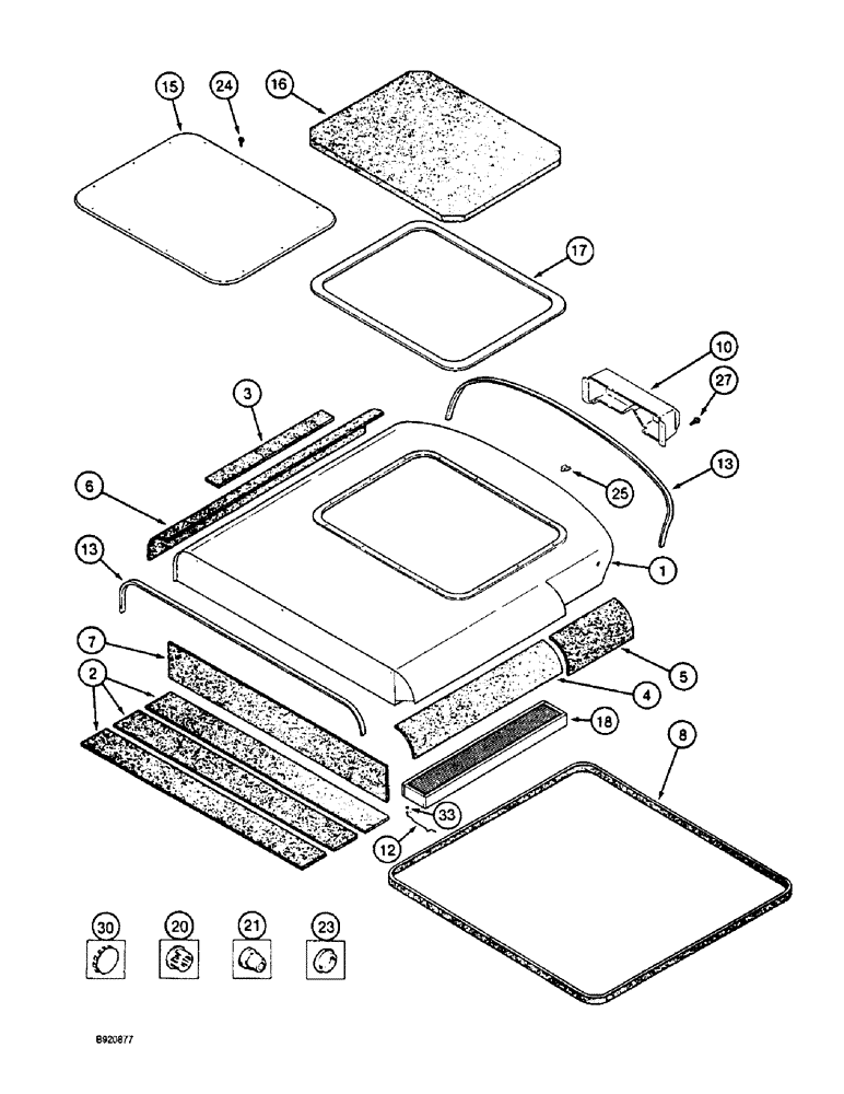 Схема запчастей Case IH 1800 - (9D-22) - CAB, ROOF (10) - CAB & AIR CONDITIONING