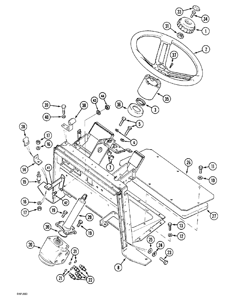 Схема запчастей Case IH 3230 - (5-004) - STEERING WHEEL, SUPPORT AND VALVE, TRACTOR WITH CAB (05) - STEERING
