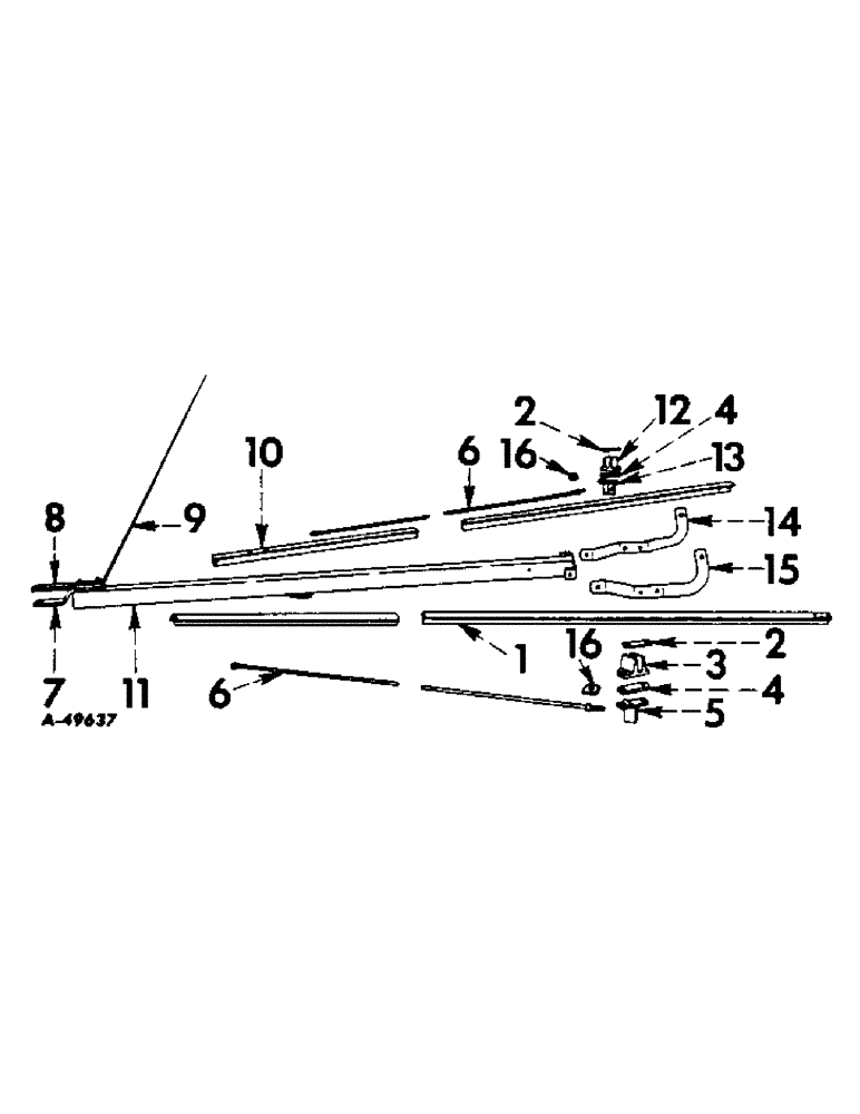 Схема запчастей Case IH 650 - (E-11) - HITCH, NOS. 649 AND 650 PLANTERS 