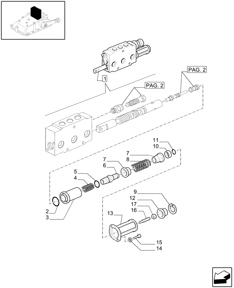 Схема запчастей Case IH JX1070C - (1.82.7/ A[03]) - DOUBLE- ACTING EXTERNAL CONTROL VALVE W/FLOAT AND AUTOMATIC CUTOUT - BREAKDOWN - C5484 (07) - HYDRAULIC SYSTEM