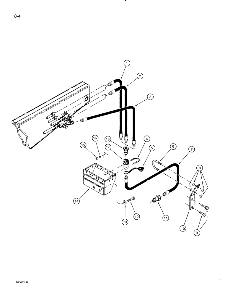 Схема запчастей Case IH 710 - (8-04) - HOSE KIT AND MID MOUNT COUPLERS (08) - HYDRAULICS