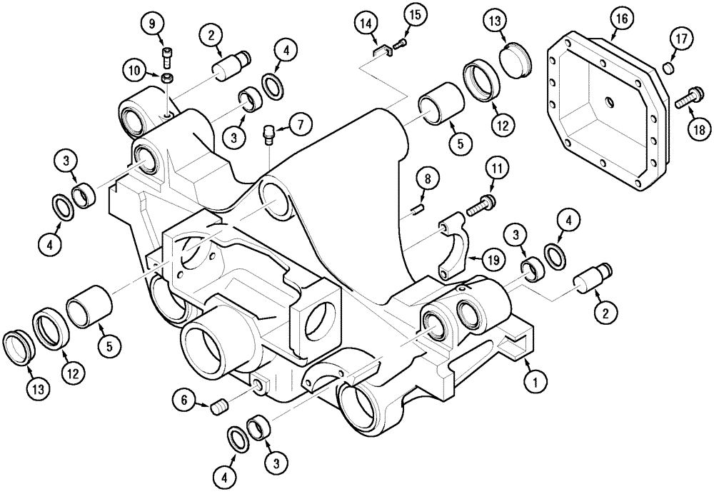 Схема запчастей Case IH MX120 - (05-10) - FRONT AXLE HOUSING SUSPENSION (05) - STEERING