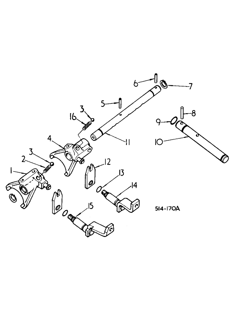 Схема запчастей Case IH 484 - (07-26) - DRIVE TRAIN, GEAR SHIFT MECHANISM, RANGE TRANSMISSION, Z PATTERN SHIFT (04) - Drive Train