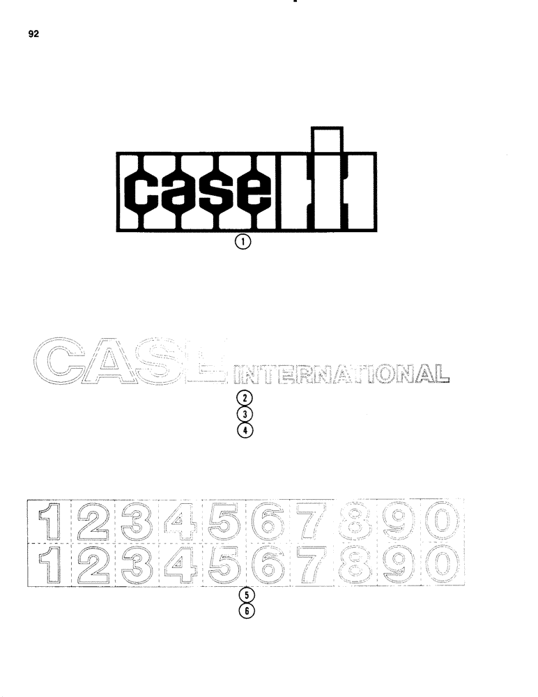 Схема запчастей Case IH 3650 - (92) - DECALS, TRADEMARK AND MODEL DESIGNATION, CASE/IH BUILT MACHINES 