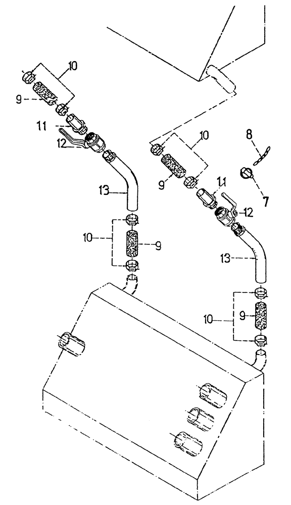 Схема запчастей Case IH 7700 - (B05[05A]) - HYDRAULIC SUCTION LINES {SWINGING KNIFE} Hydraulic Components & Circuits