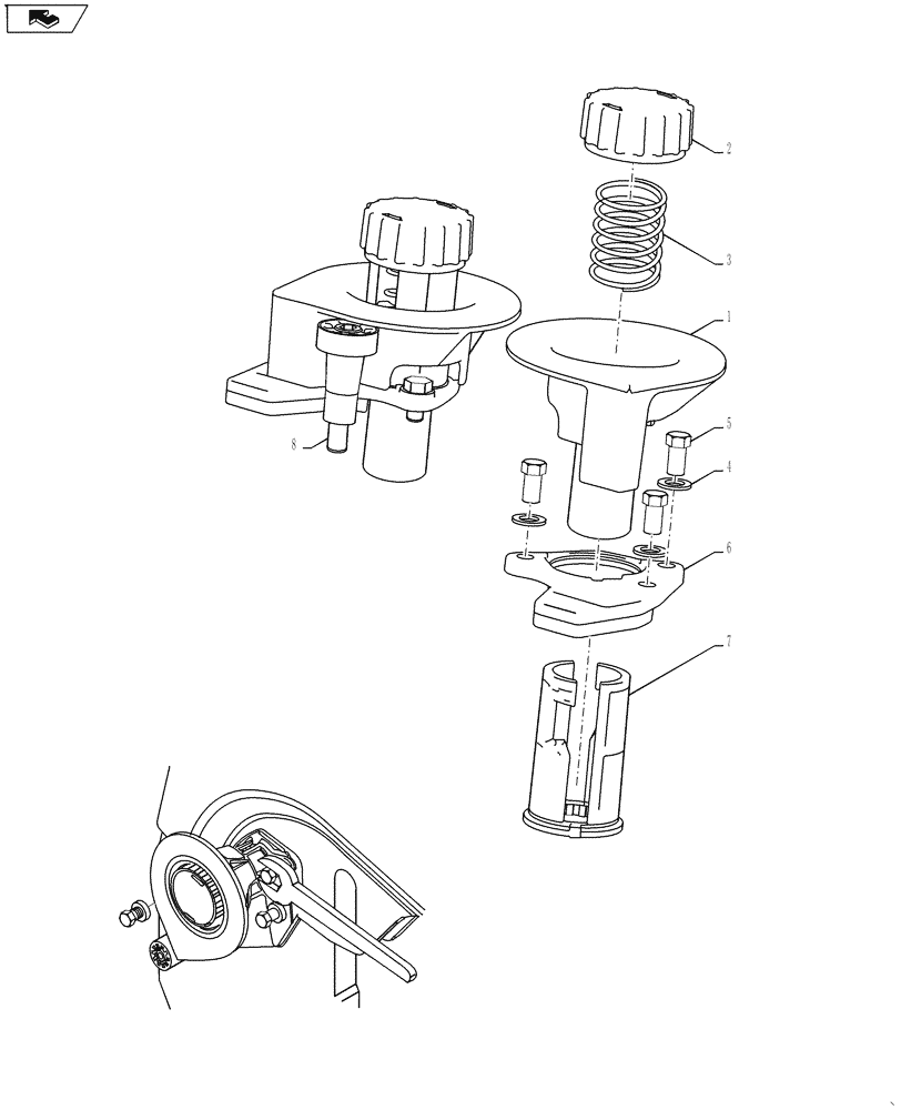 Схема запчастей Case IH L790 - (39.105.05) - LOCKING KIT, RIGHT HAND (39) - FRAMES AND BALLASTING
