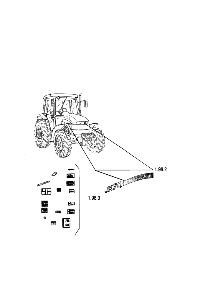 Схема запчастей Case IH JX90 - (SEC. 13) - DECALS (00) - GENERAL