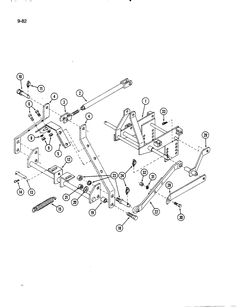 Схема запчастей Case IH 60FS - (9-082) - HITCH, 60FS MOWER (03) - CHASSIS/MOUNTED EQUIPMENT