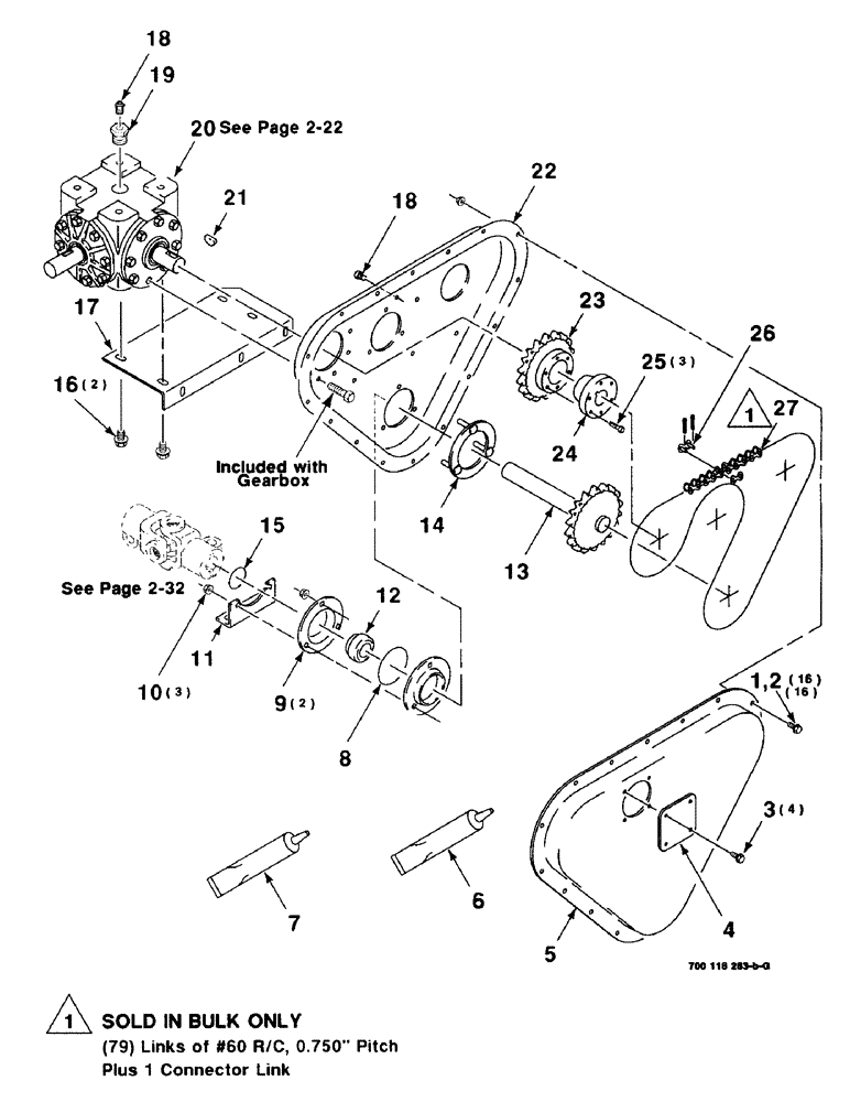 Схема запчастей Case IH 8340 - (2-20) - CHAIN CASE & GEARBOX ASSEMBLY (58) - ATTACHMENTS/HEADERS