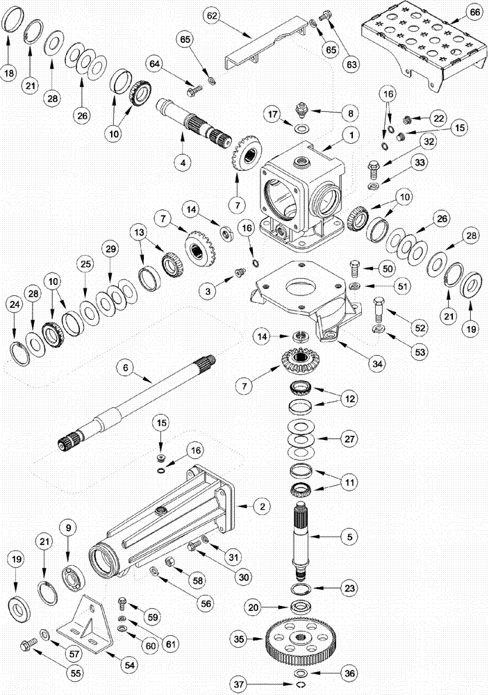 Схема запчастей Case IH 620 - (09A-15) - GEARBOX - DRUM NUMBER 4, 6 ROW WIDE AND 6 ROW NARROW, DRUM NUMBER 3, 4 ROW WIDE (13) - PICKING SYSTEM