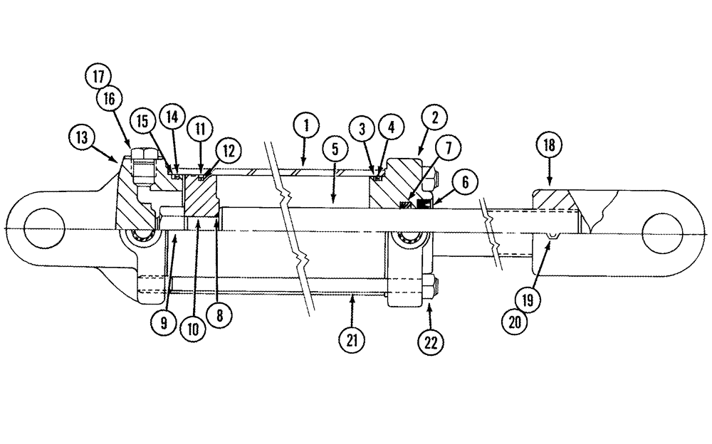 Схема запчастей Case IH 165 - (08-05) - CYLINDER ASSY ROLLOVER, 85153C91 CYLINDER ASSEMBLY (08) - HYDRAULICS