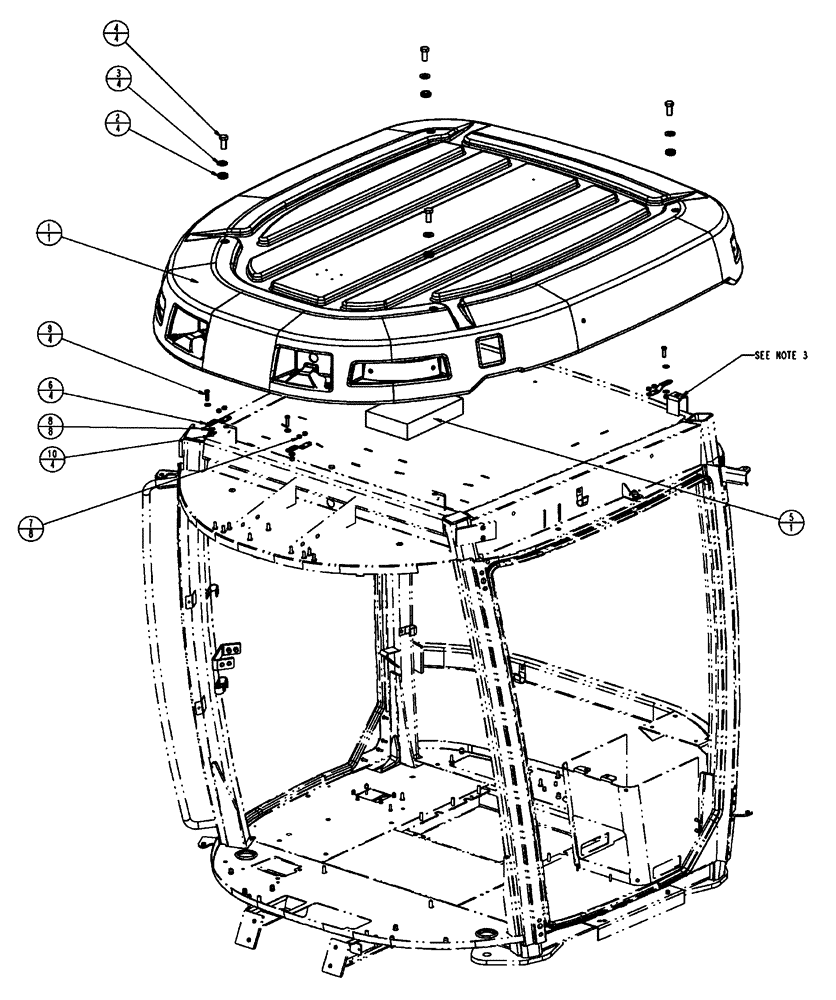 Схема запчастей Case IH SPX4410 - (02-004) - EXTERIOR TRIM GROUP Cab Exterior