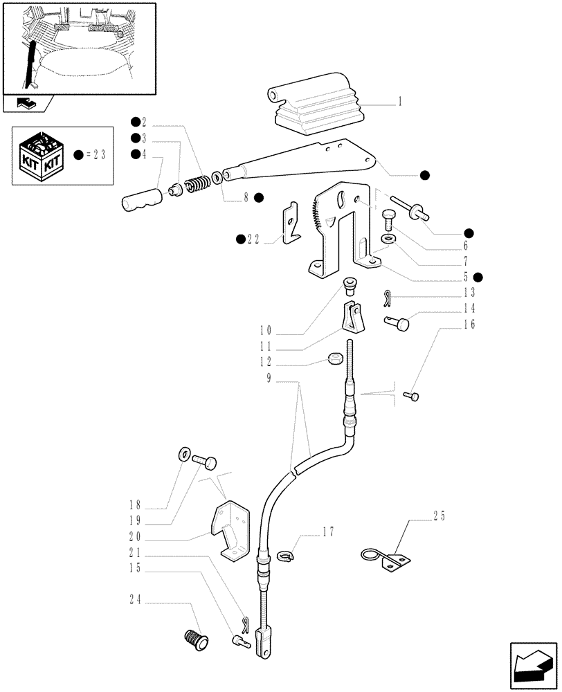 Схема запчастей Case IH PUMA 125 - (1.95.1) - HANDBRAKE CONTROL (10) - OPERATORS PLATFORM/CAB