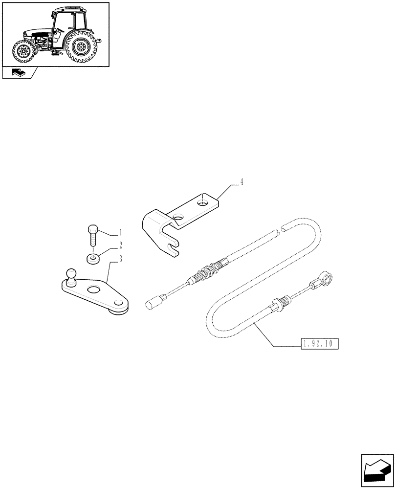 Схема запчастей Case IH FARMALL 95C - (1.10.0) - THROTTLE CONTROL LINKAGE (02) - ENGINE EQUIPMENT