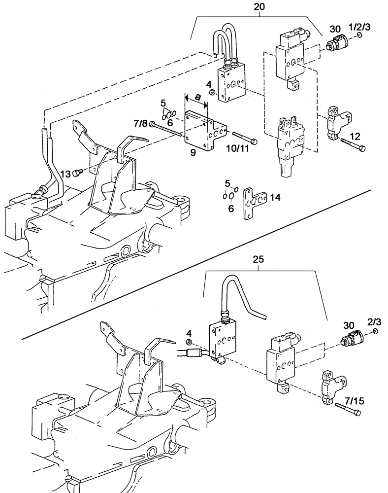 Схема запчастей Case IH C55 - (08-07[01]) - REMOTE CONTROL VALVES - MOUNTING (08) - HYDRAULICS