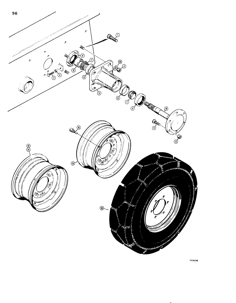 Схема запчастей Case IH 1830 - (096) - AXLES AND WHEELS (23) - FOUR WHEEL DRIVE SYSTEM
