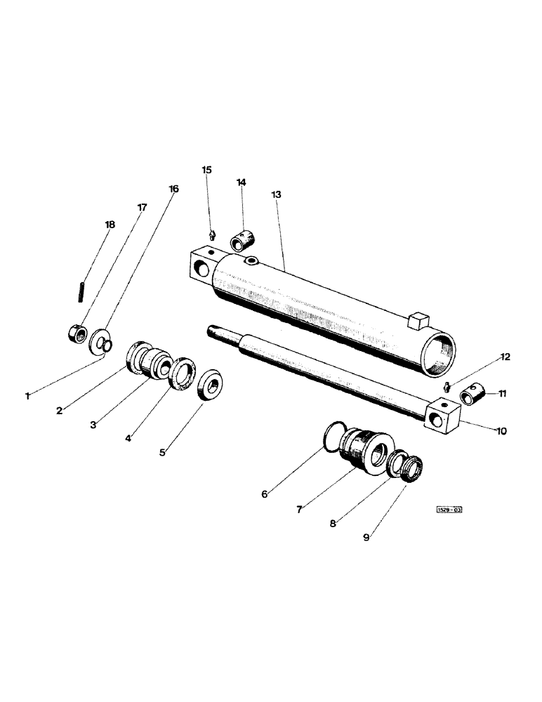 Схема запчастей Case IH 1529 - (022) - TILT CYLINDER, UP TO NO. 3755970 