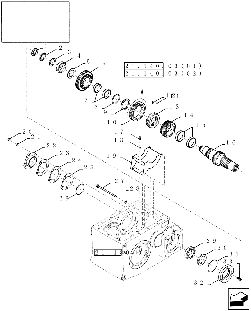 Схема запчастей Case IH 9010 - (21.145.01) - MECHANICAL TRANSMISSION, INPUT SHAFT (21) - TRANSMISSION