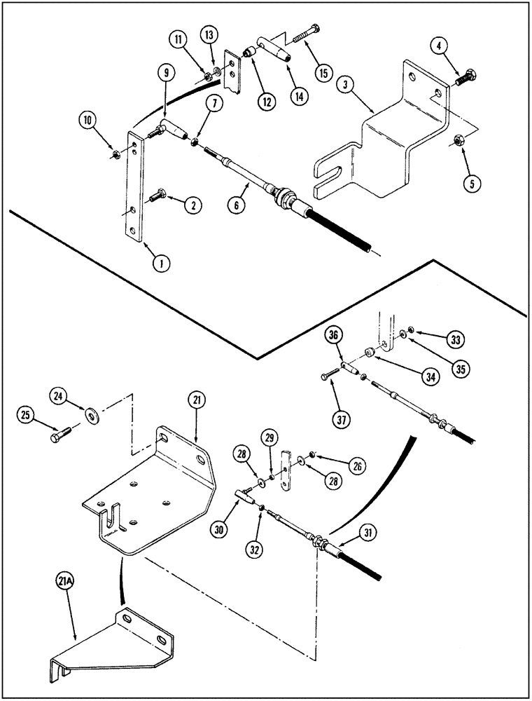 Схема запчастей Case IH 9250 - (3-016) - THROTTLE CABLE BRACKETS, USED WITH 9240 TRACTOR (03) - FUEL SYSTEM