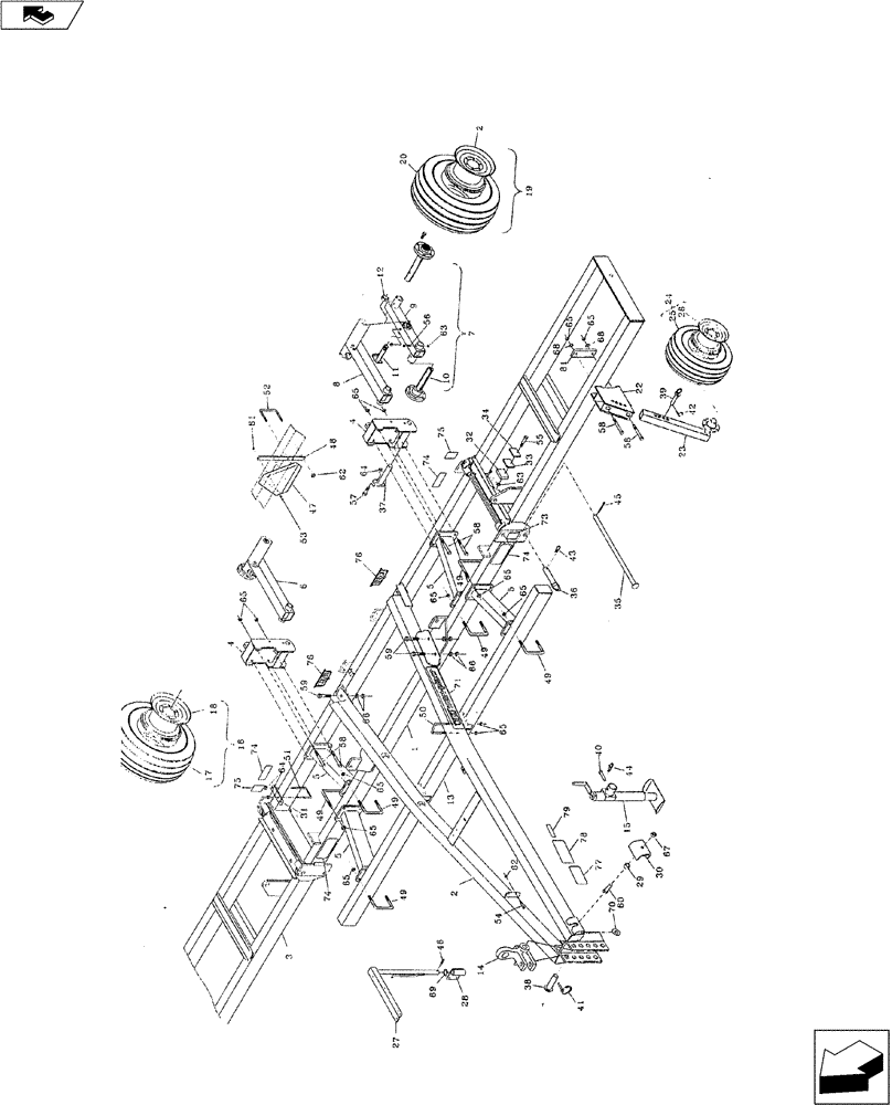Схема запчастей Case IH 3300 - (39.100.01) - MAIN FRAME (39) - FRAMES AND BALLASTING