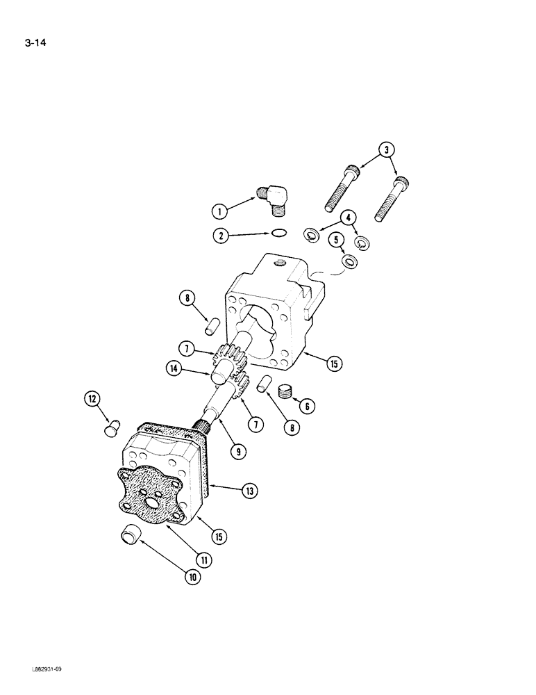 Схема запчастей Case IH STEIGER - (3-014) - FUEL PUMP GEAR, L-10 ENGINE (03) - FUEL SYSTEM
