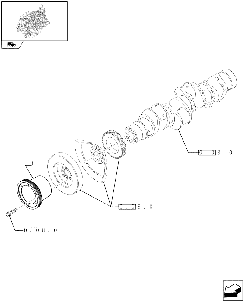 Схема запчастей Case IH FVAE2884X B200 - (0.35.0) - POWER TAKE OFF (504115141) 